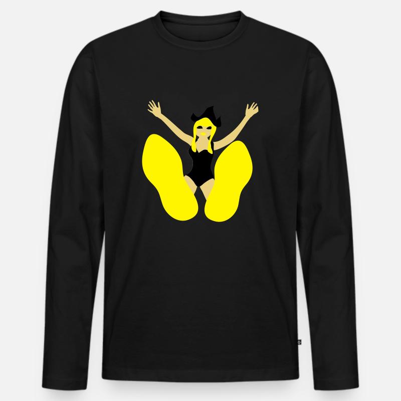 Pin Up Holland Clogs - Männer Premium Bio Langarmshirt - Schwarz