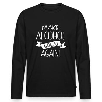 Faire de l'alcool très nouveau - T-shirt manches longues Premium bio Homme - noir - Devant - Nico (187cm)