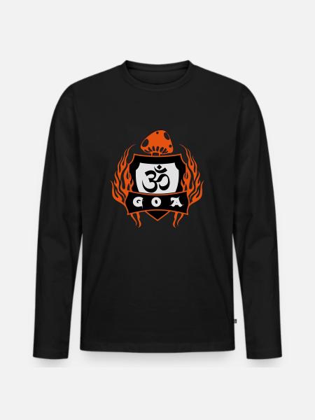 GOA aum om Zeichen - Männer Premium Bio Langarmshirt - Schwarz