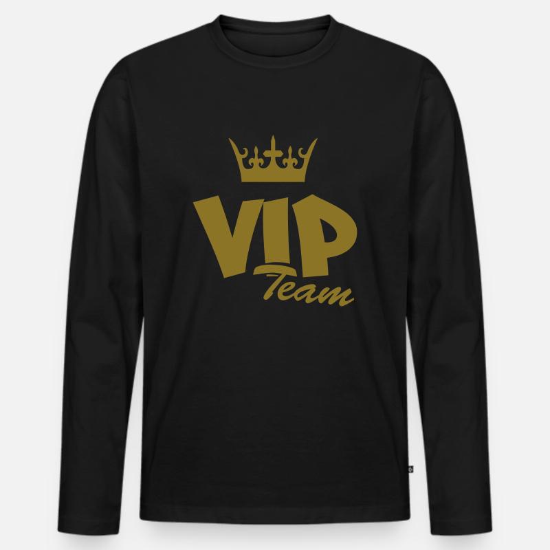 vip_team - Männer Premium Bio Langarmshirt - Schwarz