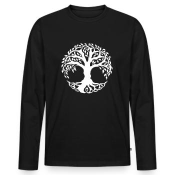 Arbre - T-shirt manches longues Premium bio Homme - noir - Devant - Nico (187cm)