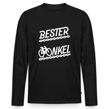ONKEL Fahrrad Mountainbike Radeln bester Onkel - Männer Premium Bio Langarmshirt - Schwarz - Vorne - Nico (187cm)