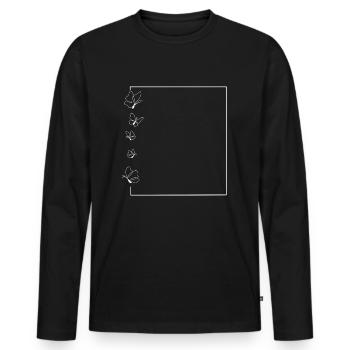 Rahmen - Männer Premium Bio Langarmshirt - Schwarz - Vorne - Nico (187cm)