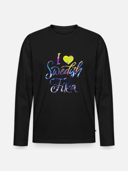 Sweden Sweden Viking Norden Scandinavia fika - Men's Premium Organic Long Sleeve Shirt - black