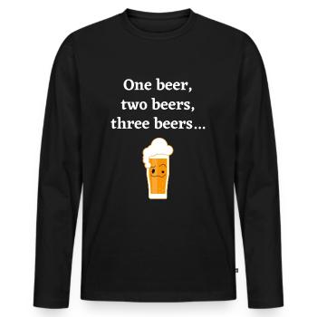 One beer, two beers, three beers... - T-shirt manches longues Premium bio Homme - noir - Devant - Nico (187cm)