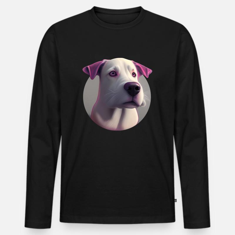 Treuer Begleiter - Männer Premium Bio Langarmshirt - Schwarz