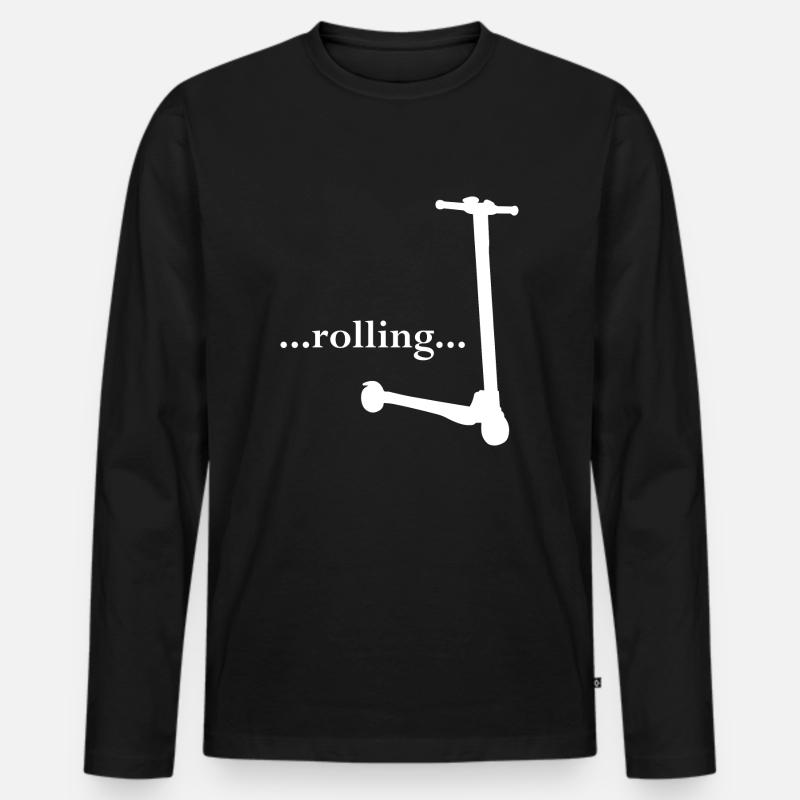 E-Scooter Roller Scooter - Männer Premium Bio Langarmshirt - Schwarz