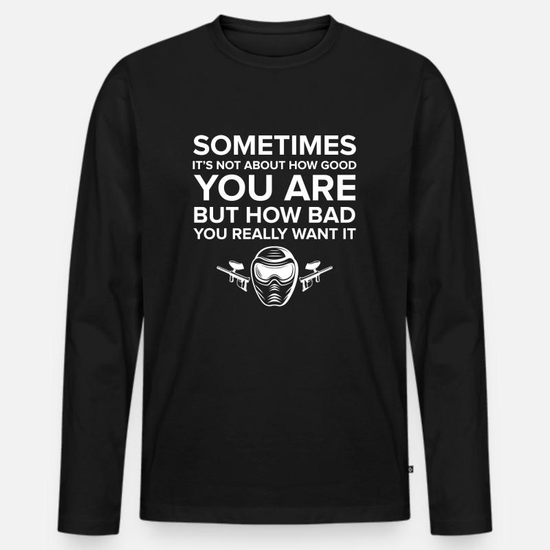 Paintball Airsoft - Männer Premium Bio Langarmshirt - Schwarz