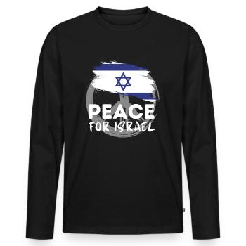 Peace for israel no war - Men's Premium Organic Long Sleeve Shirt - black - Front - Nico (187cm)