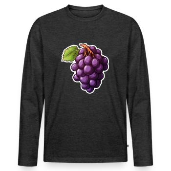 Vignes sombres - T-shirt manches longues Premium bio Homme - anthracite chiné - Devant - Nico (187cm)