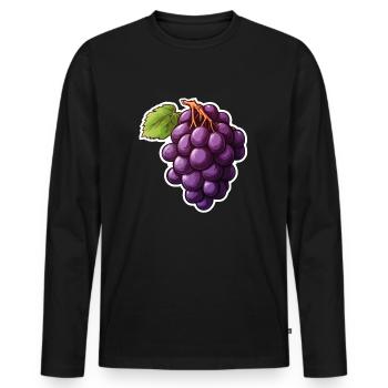 Vignes sombres - T-shirt manches longues Premium bio Homme - noir - Devant - Nico (187cm)