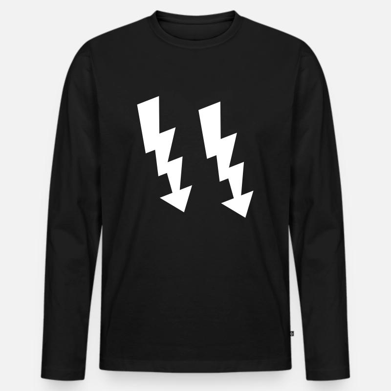 blitze symbol - Männer Premium Bio Langarmshirt - Schwarz