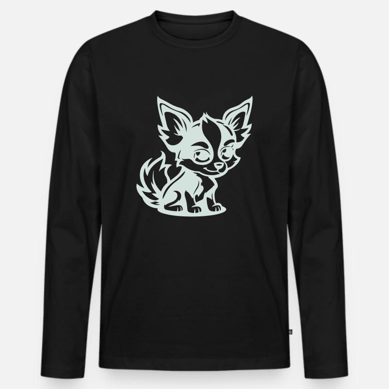 hund comic - Männer Premium Bio Langarmshirt - Schwarz