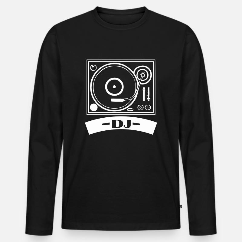 turntable dj - Männer Premium Bio Langarmshirt - Schwarz