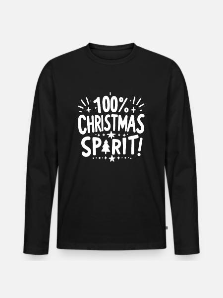 100% de Noël - T-shirt manches longues Premium bio Homme - noir
