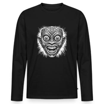 Masque - T-shirt manches longues Premium bio Homme - noir - Devant - Nico (187cm)