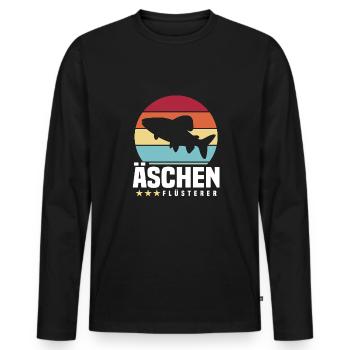 Äschen Flüsterer - Männer Premium Bio Langarmshirt - Schwarz - Vorne - Nico (187cm)