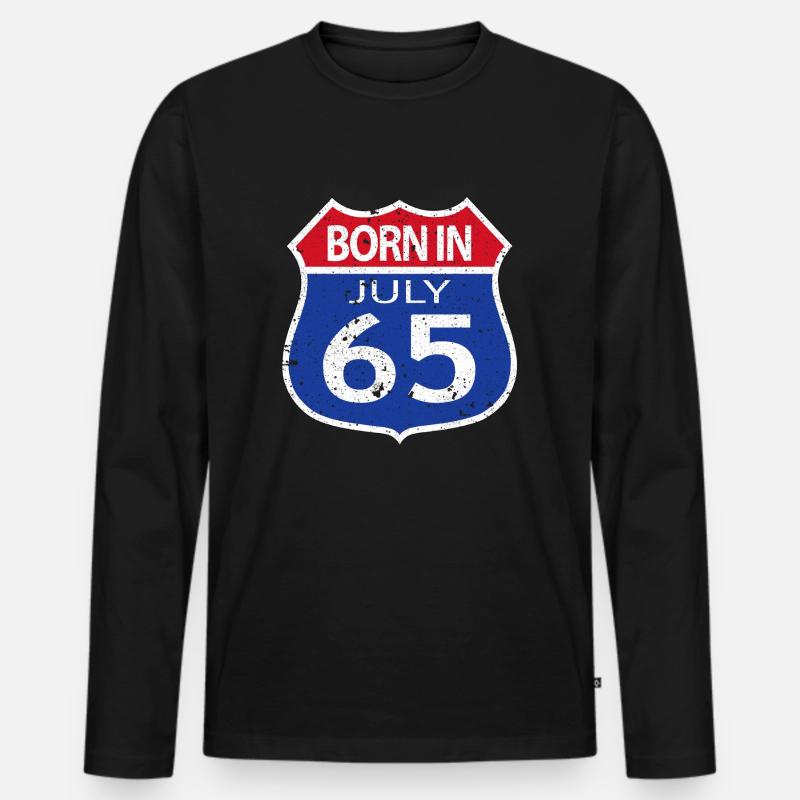 Geboren im Juli 1965 - Männer Premium Bio Langarmshirt - Schwarz