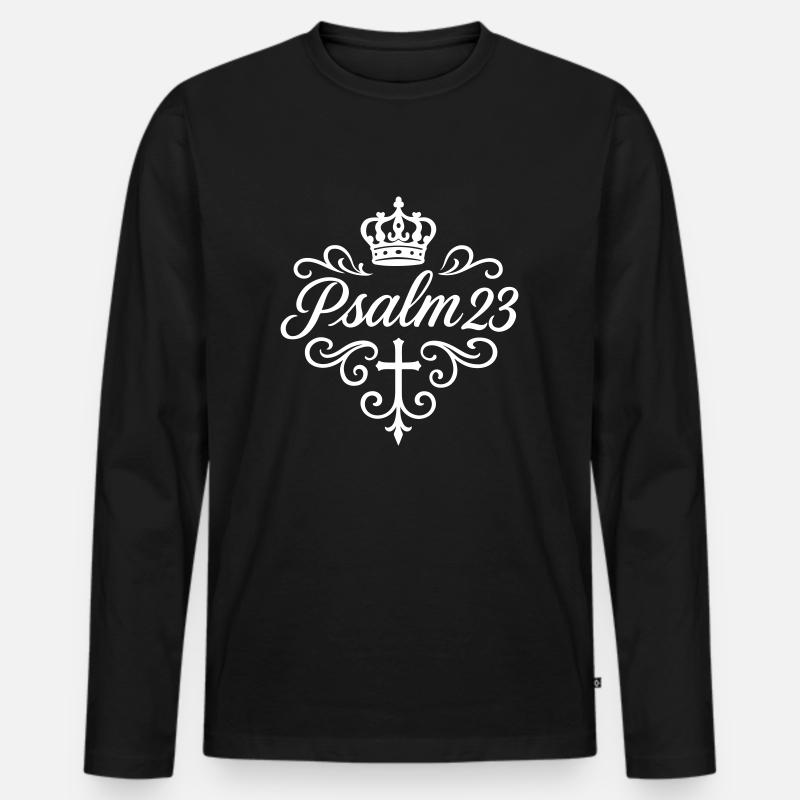 Pslam 23 Bibelvers - Männer Premium Bio Langarmshirt - Schwarz