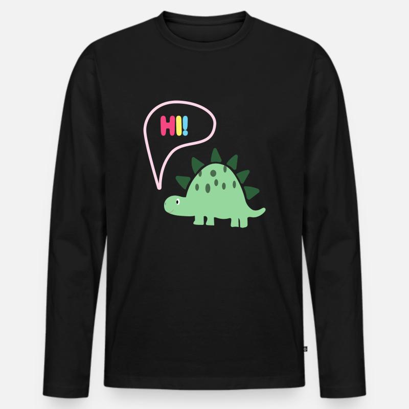 Hi Dino - Geschenkidee - Kindermode - Männer Premium Bio Langarmshirt - Schwarz