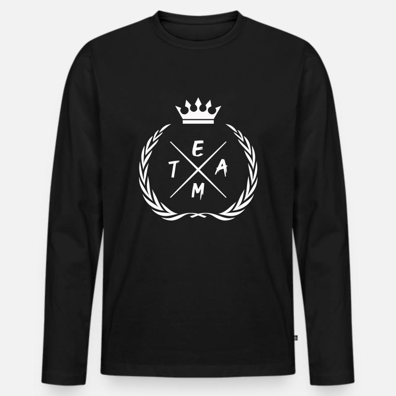 team 1 - Männer Premium Bio Langarmshirt - Schwarz