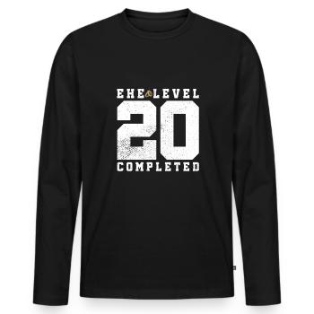 Ehe Level 20 Completed - Männer Premium Bio Langarmshirt - Schwarz - Vorne - Nico (187cm)