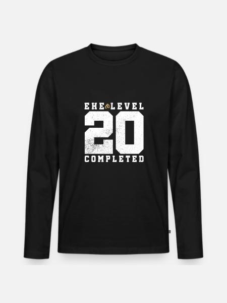 Ehe Level 20 Completed - Männer Premium Bio Langarmshirt - Schwarz