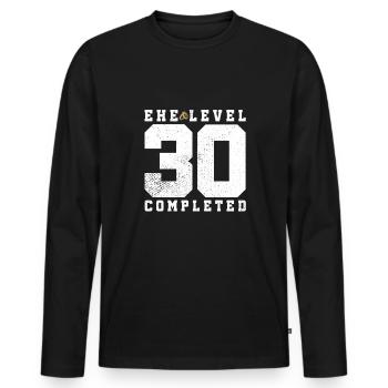 Ehe Level 30 Completed - Männer Premium Bio Langarmshirt - Schwarz - Vorne - Nico (187cm)