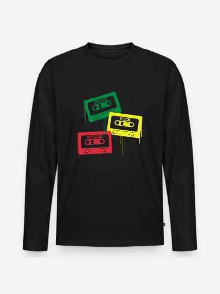 Roots, rock, reggae - Men's Premium Organic Long Sleeve Shirt - black