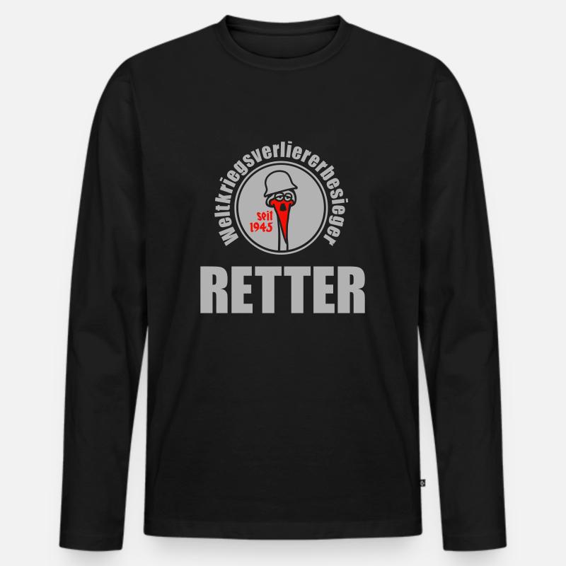 variante 2 - Männer Premium Bio Langarmshirt - Schwarz