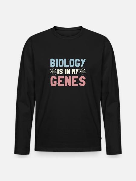 Biology - Men's Premium Organic Long Sleeve Shirt - black