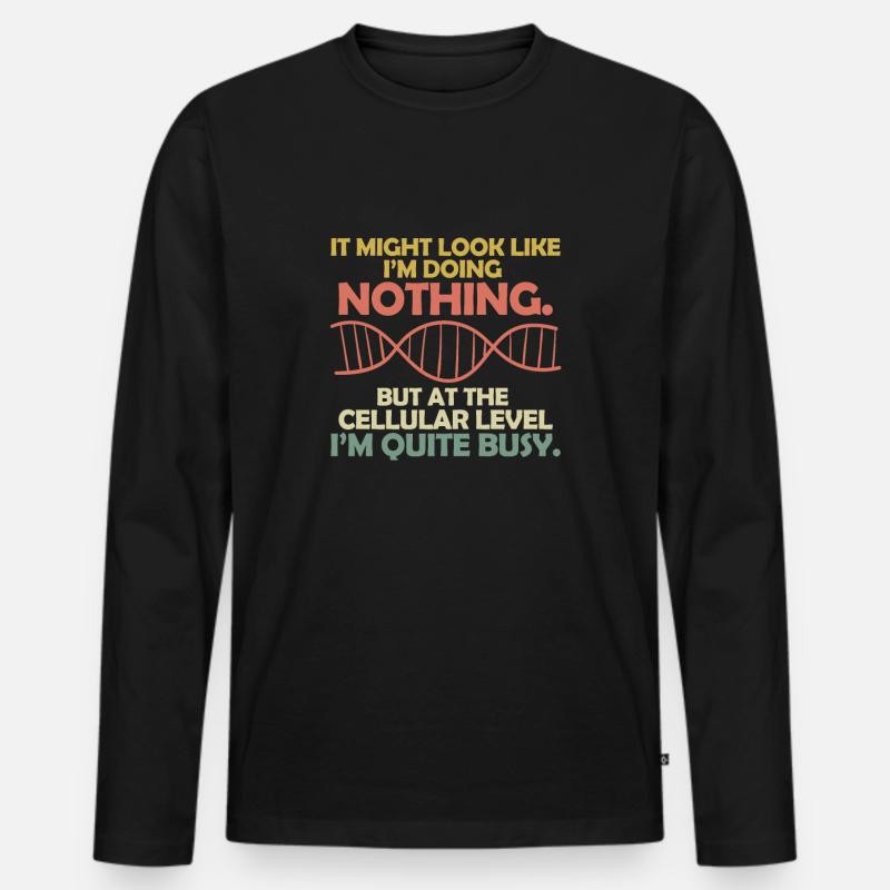 Biologie - Männer Premium Bio Langarmshirt - Schwarz