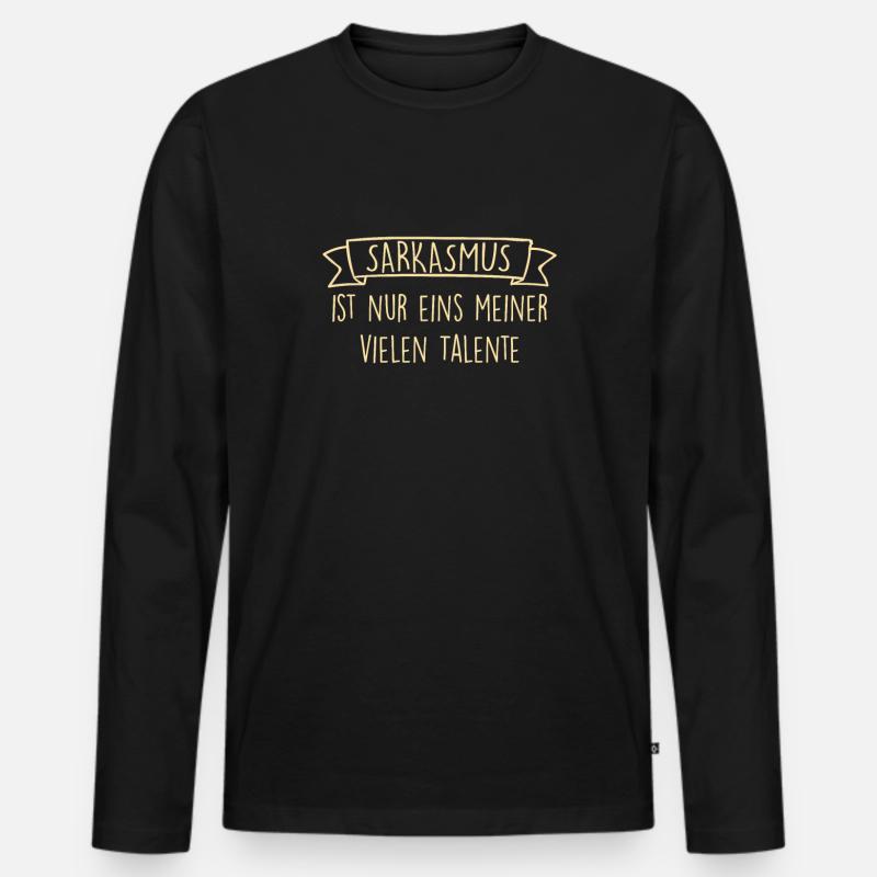Sarkasmus - Männer Premium Bio Langarmshirt - Schwarz