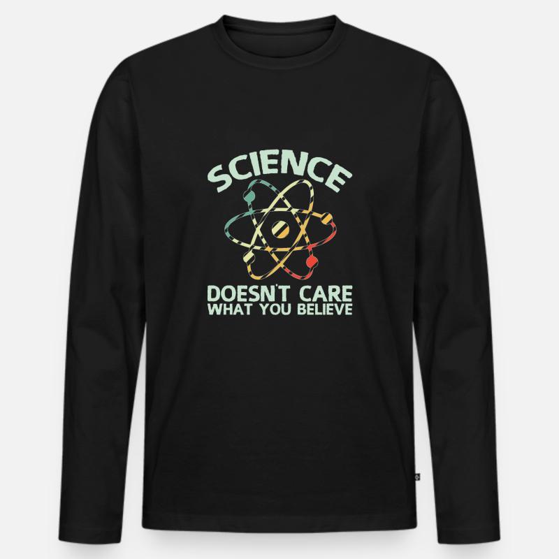 Wissenschaft - Männer Premium Bio Langarmshirt - Schwarz