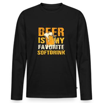 Beer Drunkard Funny Gift - Men's Premium Organic Long Sleeve Shirt - black - Front - Nico (187cm)