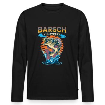 Barsch Flüsterer Raubfisch Angler Fischer Angeln - Männer Premium Bio Langarmshirt - Schwarz - Vorne - Nico (187cm)