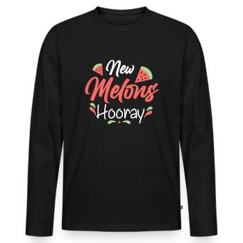 New Melons Hooray Funny boob job - Men's Premium Organic Long Sleeve Shirt - black - Front - Nico (187cm)