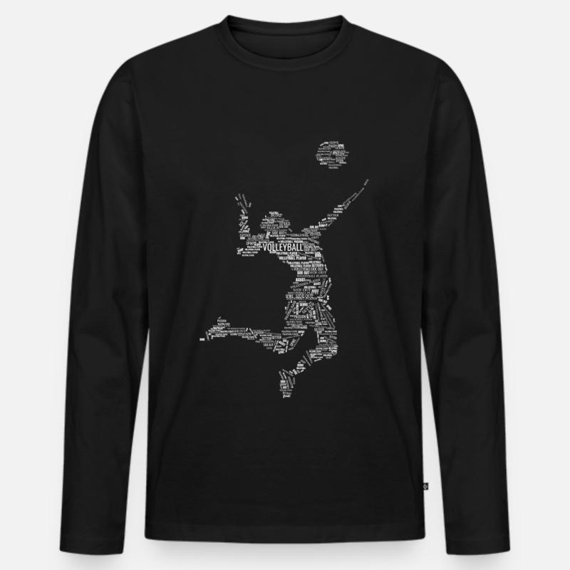 VOLLEBALLER Volleyball - Männer Premium Bio Langarmshirt - Schwarz