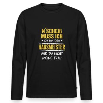 Bester Hausmeister Hauswart Haustechniker - Männer Premium Bio Langarmshirt - Schwarz - Vorne - Nico (187cm)