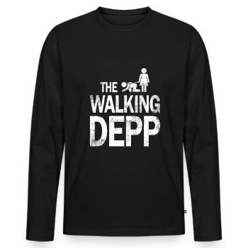 The walking Depp JGA Männer Junggesellenabschied - Männer Premium Bio Langarmshirt - Schwarz - Vorne - Nico (187cm)