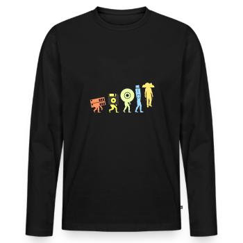 Evolution Datenspeicherung Cloud Programmierung - Männer Premium Bio Langarmshirt - Schwarz - Vorne - Nico (187cm)