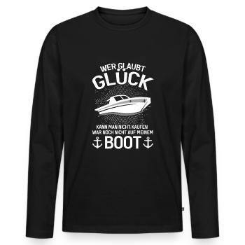 Endlich Freitag Boot fahren Motorboot Bootsfahrer - Männer Premium Bio Langarmshirt - Schwarz - Vorne - Nico (187cm)