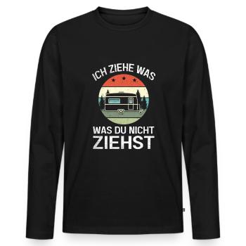 Wohnwagen Camping Sprüche Camper Campingfreunde - Männer Premium Bio Langarmshirt - Schwarz - Vorne - Nico (187cm)