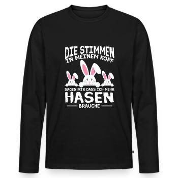 Lapin Lapin Maman Lapin Amour Lapins - T-shirt manches longues Premium bio Homme - noir - Devant - Nico (187cm)