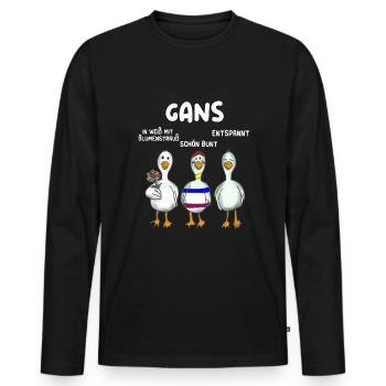 Gans Gänse Gänsehalter Gänsezüchter - Männer Premium Bio Langarmshirt - Schwarz - Vorne - Nico (187cm)