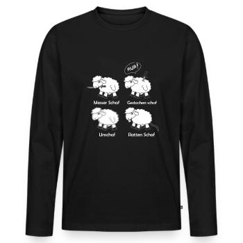 Schaf Unschaf Fotograf - Männer Premium Bio Langarmshirt - Schwarz - Vorne - Nico (187cm)