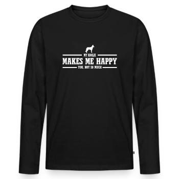 Koolie me rend heureux chiens disant Wilsigns - T-shirt manches longues Premium bio Homme - noir - Devant - Nico (187cm)