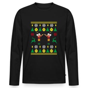 Nutcracker Time Cooles Weihnachtsmotiv Christmas - Männer Premium Bio Langarmshirt - Schwarz - Vorne - Nico (187cm)