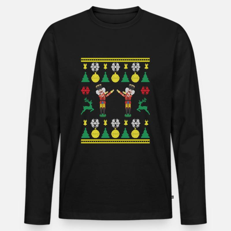 Tanzender Nussknacker Dabbing Nutcracker Knittered - Männer Premium Bio Langarmshirt - Schwarz
