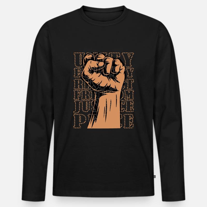 Einheit - Männer Premium Bio Langarmshirt - Schwarz
